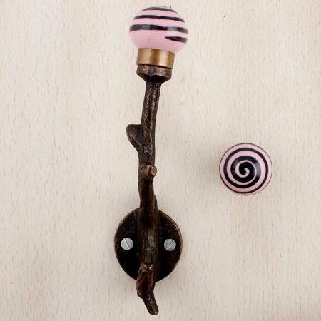 Pink Black Strip Tree Hooks-EHG-79
